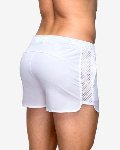 Mens Beach Board Shorts Marathon Pants Elasticity Mesh Breathable Quick Dry Fitness Surfing Sportswear Comfy Loose Home Aro Pant