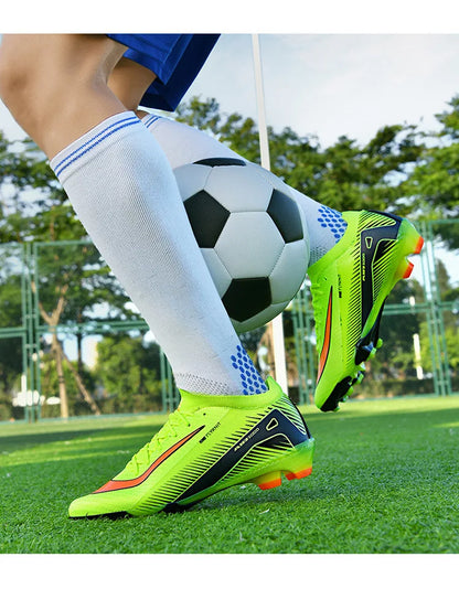 New High-Top Soccer Shoes Professional Training Football Boots TF/FG Non-Slip Soccer Sneakers Outdoor Grass Soccer Shoes