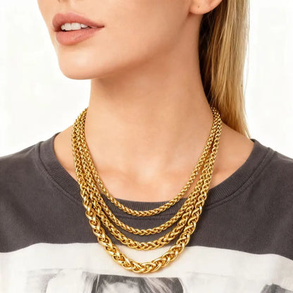STAINLESS STEEL SILVER COLOR TWIST ROPE CHAIN NECKLACE FOR MEN Women HIP HOP PUNK Jewelry Accessories 3/4/5/6/8MM Thick