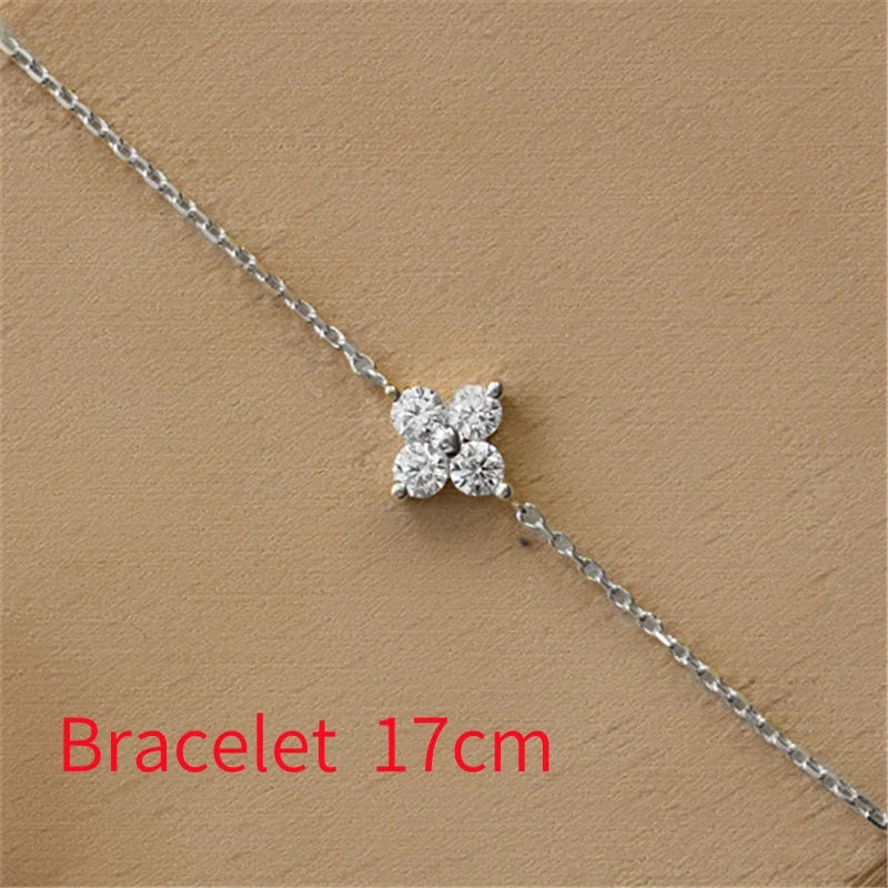 100% 925 Sterling Silver Turquoise Crystal Petal Patter Pendant Necklaces For Women Delicate Wedding Jewelry Collar Mujer