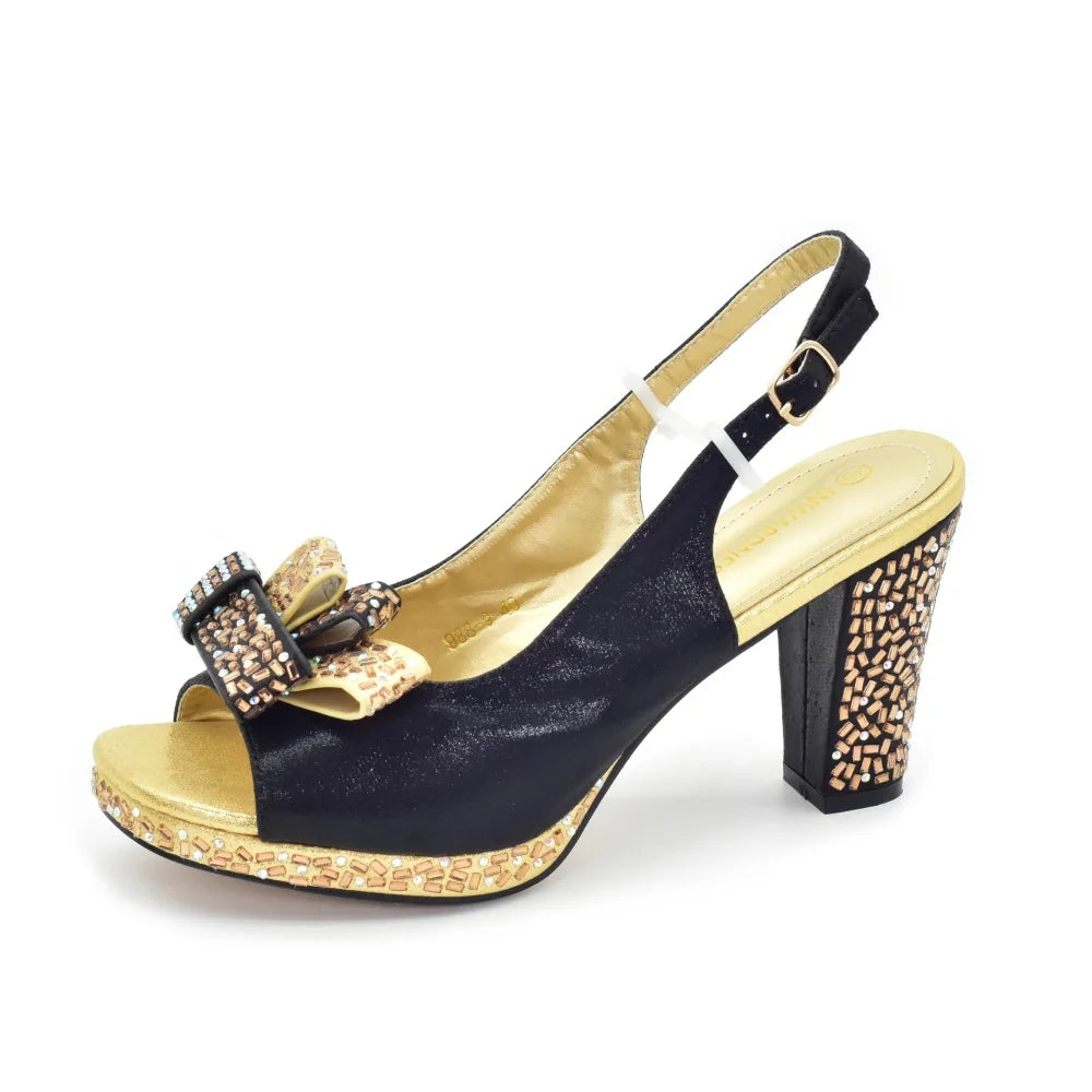 Nigerian Shoes and Bags Matching Set 2026 Peep Toe Shoes Sexy Wedding Party Sandals Bag and Shoe Set Nigeria Party Pumps
