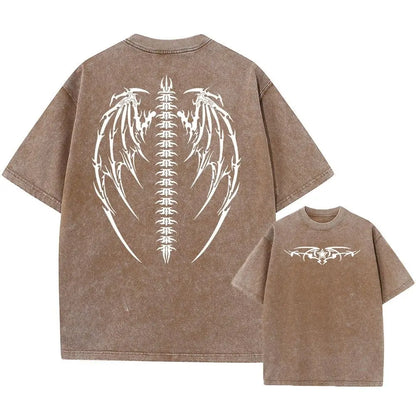 Vintage Washed T-shirt Man Women Short Sleeve Tee Streetwear 2026 Oversized Anime Print Casual Tops Harajuku Summer Y2k Clothes