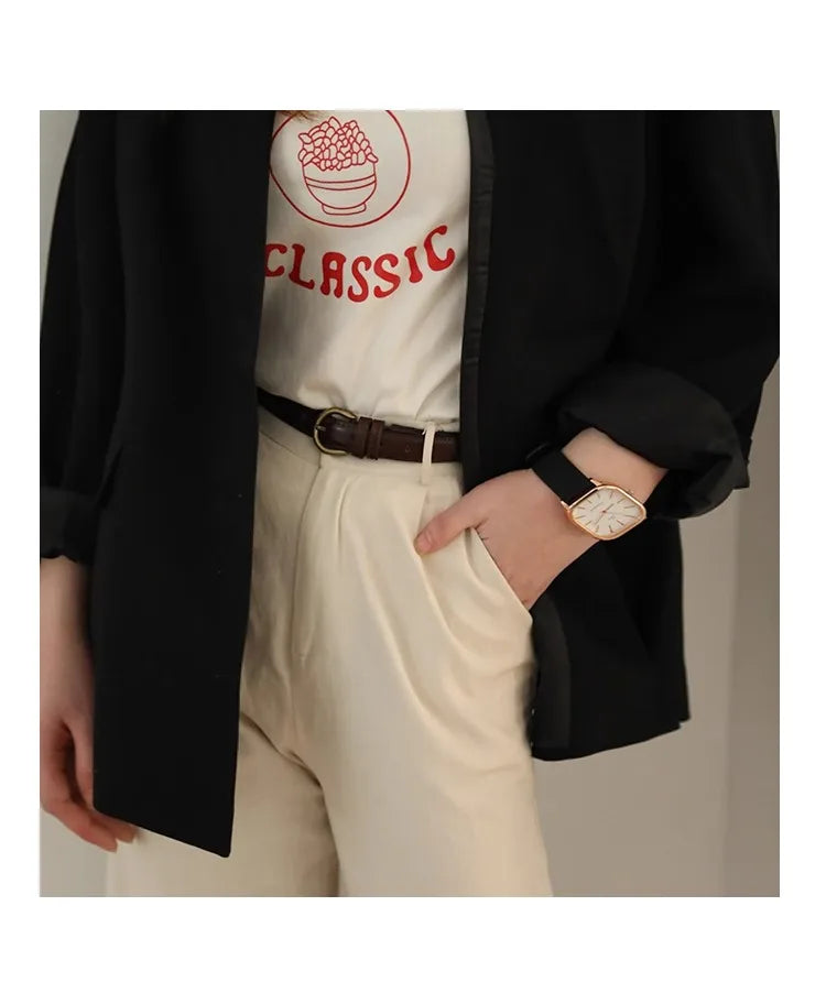 Small Leather Belt Ladies Jeans Belt Ladies 2024 New Belt Thin Retro Decorative Brown