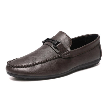 Trend White Loafers Man Big Size 46 Breathable Lightweight Men's Leather Shoes Comfortable Casual Shoes Men Driving Shoes