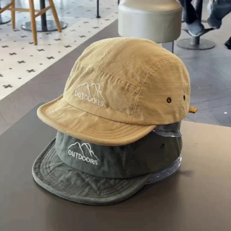 Japanese 5 Panel Short Brim Soft Baseball Cap Women Men Street Sunshade Student Outdoor Lightweight Sports Running Cap