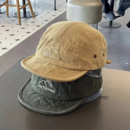 Japanese 5 Panel Short Brim Soft Baseball Cap Women Men Street Sunshade Student Outdoor Lightweight Sports Running Cap