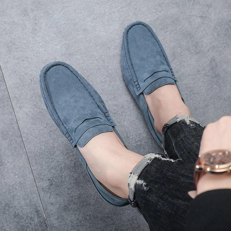 New Suede Men Casual Shoes Fashion Male Lazy Shoes Breathable Comfort Slip-on Mens Driving Shoes Luxury Brand Loafers Moccasins