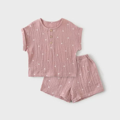 Fashion Kids Clothes Suit Summer Casual Organic Cotton Kids Tshirt + Shorts Toddler Baby Short Sleeve Outfits