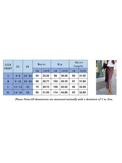 Women Satin Lace Trim Midi Skirt Polka Dot Print High Waist A-Line Skirts Vintage Silk Going Out Dress Y2k Streetwear Clubwear