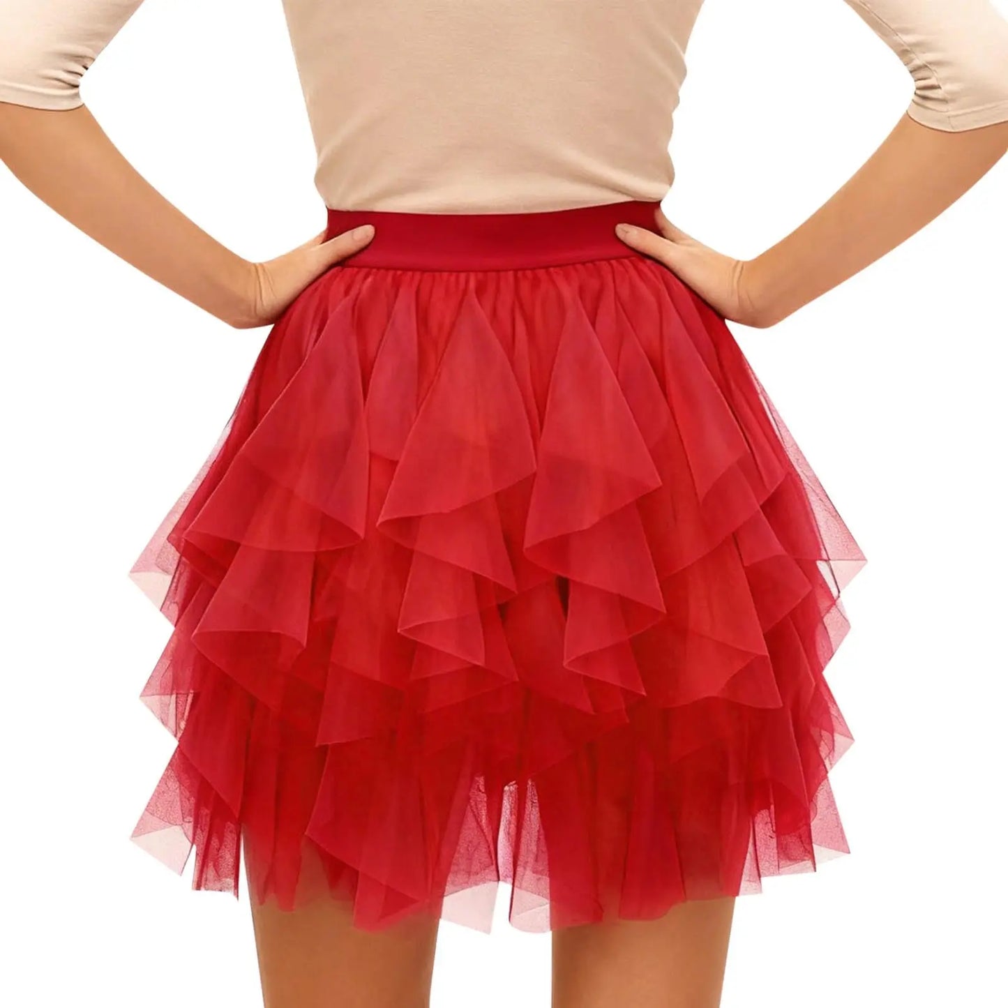 Women's Tulle Tutu Skirt Fashion Solid Color High Waist Mesh Skirt A-line Puff Skirt Cute Cake Skirt Cute Ballet Ball Half Skirt