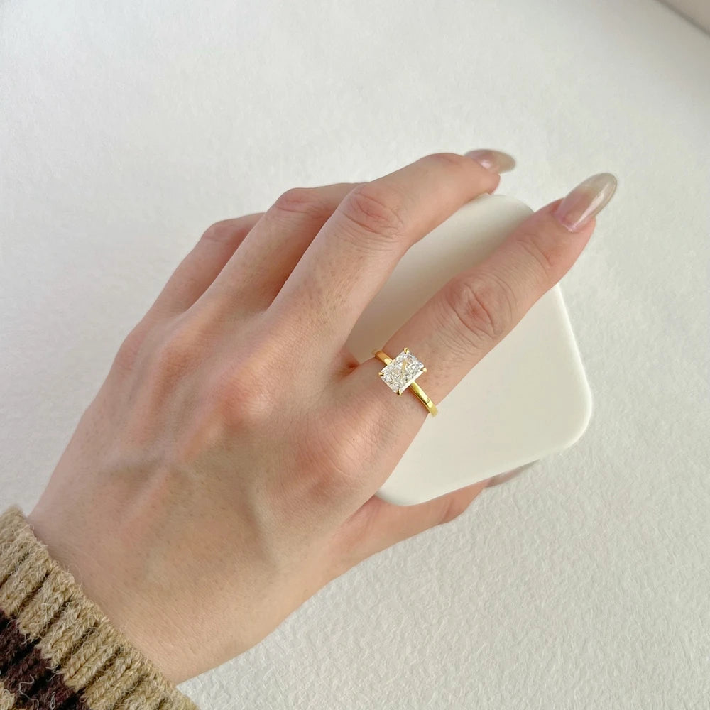 18K Gold Plated 925 Sterling Silver Crushed Ice Cut Lab Sapphire Gemstone Wedding Party Fine Jewelry Rings Wholesale