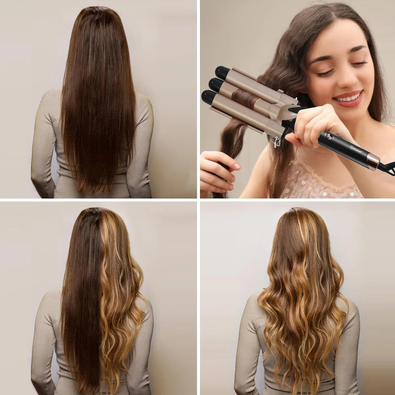25MM Curling Iron Egg-Shaped Salon Professional Constant Temperature Hair Protection Negative Ion Big Wave