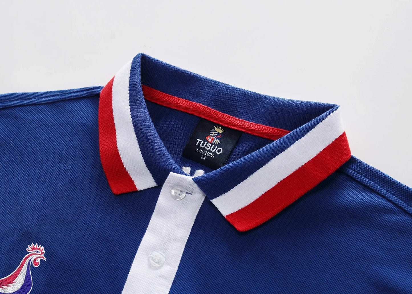 Men's polo shirt Paris France embroidery stitching color contrast classic fashion original design polo collar pure cotton