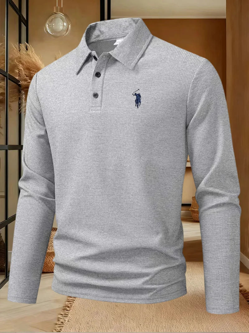 Men's polo shirt long sleeved high-end brand exquisite embroidery 2025 Spring and Autumn casual breathable fashion T-shirt top