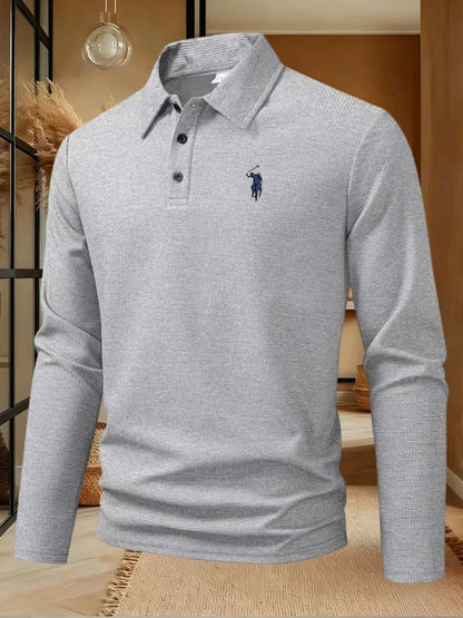 Men's polo shirt long sleeved high-end brand exquisite embroidery 2025 Spring and Autumn casual breathable fashion T-shirt top
