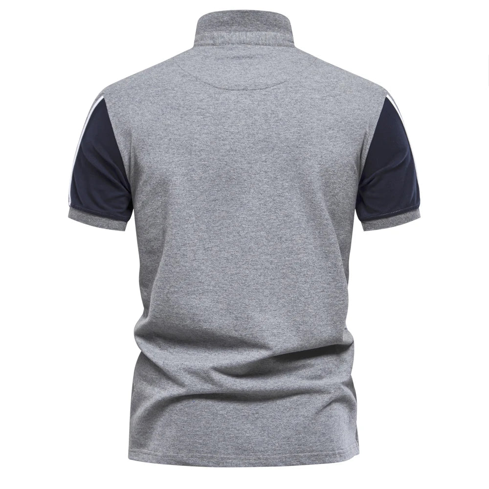 2024 New Summer Patchwork Polo Shirt For Men Brand Quality Short Sleeve Baseball Mens Polos