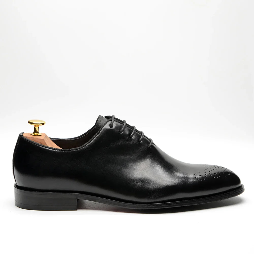 Luxury Classic Mens Oxford Dress Shoes Whole Cut Genuine Leather Handmade Lace-up Formal Shoe for Men Wedding Business Office