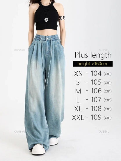 Loose Wide Leg Elastic Waist Pants Fashion Casual Trousers