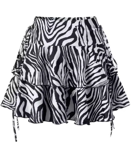 2026 Leopard Print Slight Strech Skirt Women Summer Fashion Outdoor Versatile High Waist Slim Fit Elastic Waist Short Skirt