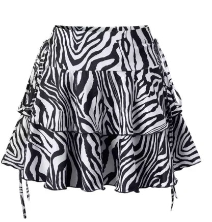 2026 Leopard Print Slight Strech Skirt Women Summer Fashion Outdoor Versatile High Waist Slim Fit Elastic Waist Short Skirt