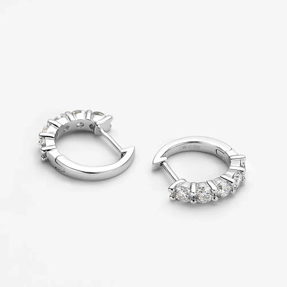100% 925 Sterling Silver each 0.2ct 3.5mm Moissanite Hoop Earrings For Women Sparkling Wedding Party Fine Jewelry Gift