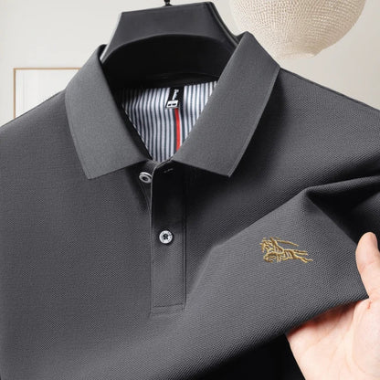 100% pure cotton luxury brand short sleeve men's polo shirt summer fashion letter embroidery design golf top breathable T-shirt