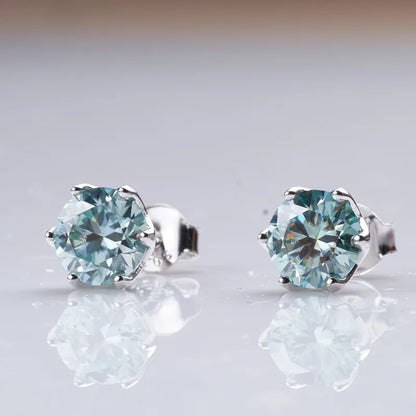 Real 1 CT D Color Moissanite Stud Earrings For Women Top Quality 925 Sterling Silver Sparkling Wedding Jewelry