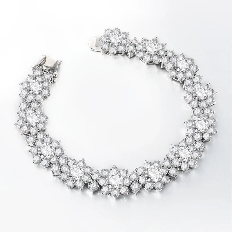 Luxury Sunflower 2.8-5.8cttw Full D Color Moissanite Drop Earrings for Women S925 GRA Certified Diamond Tassel Earring Gift