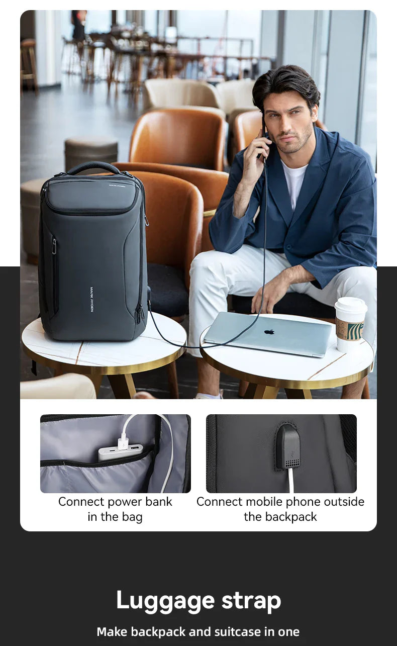 Business Backpack for Men Waterproof and Travel Laptop Backpack with USB Charging, Fits 17 Inch Laptop and Tech Gear