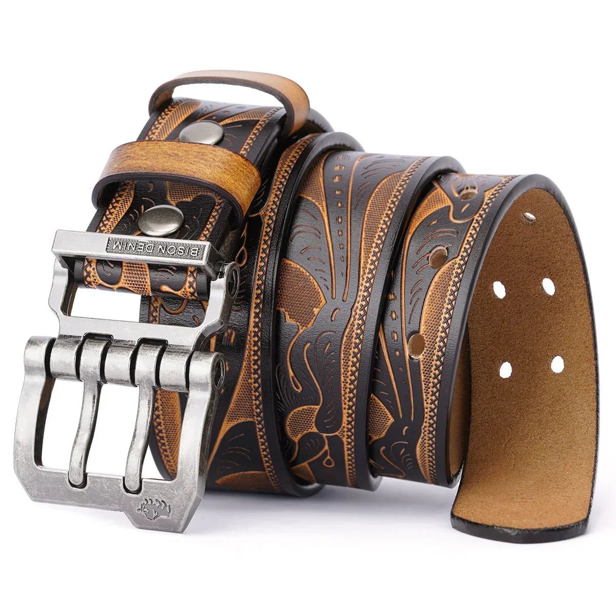 2024 Men Belts Cow Split Genuine Leather Pin Buckle Business Waist Straps Retro Pin Buckle Fancy Male Belt For Jeans