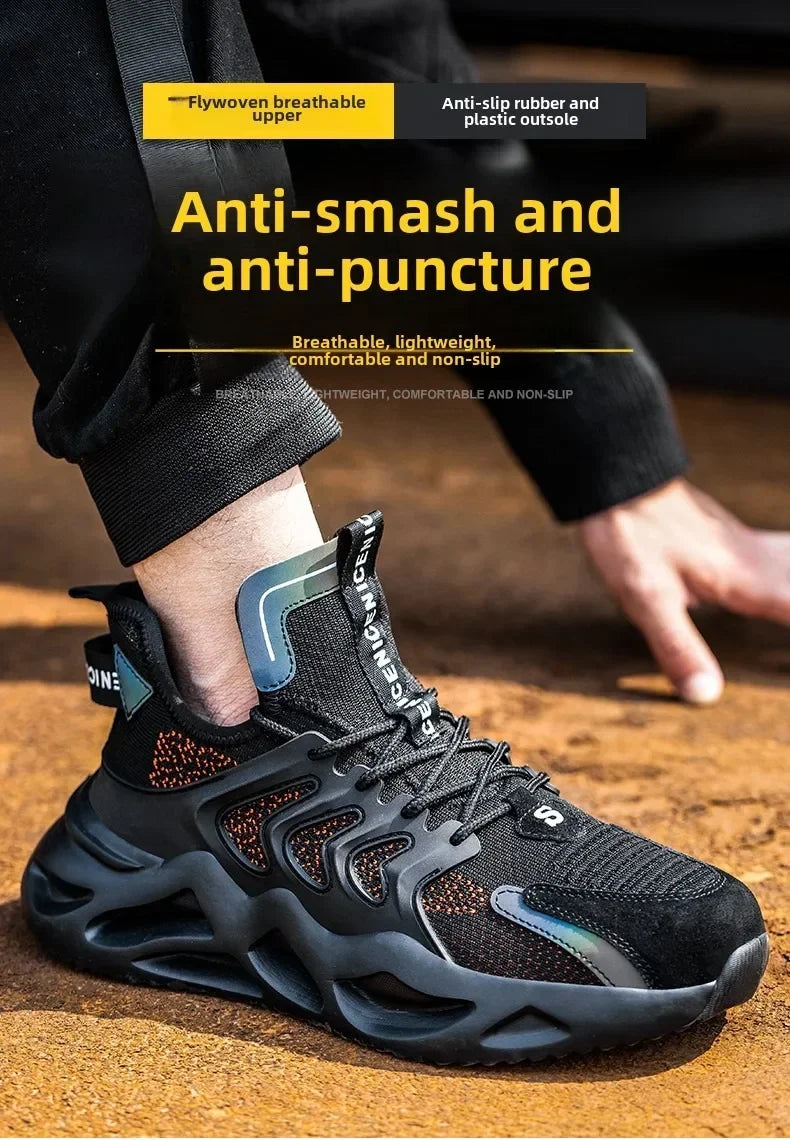 Work Sneakers Men Indestructible Safety Shoes Men Steel Toe Shoes Work Boots Men Puncture Proof Industrial Boots High Quality