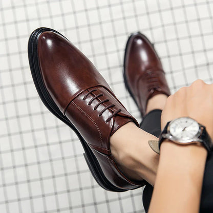 Fashion Business Formal Leather Shoes Men 2026 Summer Low-top Solid Wedding Shoes Black Oxford Pointed Office Shoes Plus Size 46