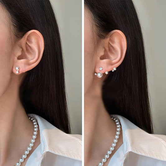 Light Luxury Imitation Pearl Stud Earrings Sweet Ear Stud For Women Fashion Party Wedding Brid Jewelry Gift