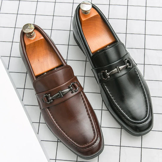 Classic Formal Leather Shoes Men Retro Party Social Office Leather Shoes Man Trend Men's Dress Shoes Casual Business Loafers Man