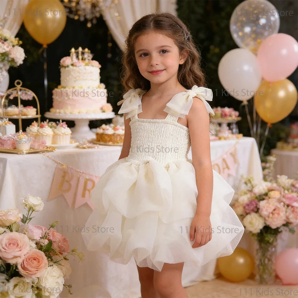 2026 New Sleeveless Summer Dress for Girls Puffy Tutu Dress Elegant Party Dresses Birthday Gift Gown Baby Girl Princess Dress