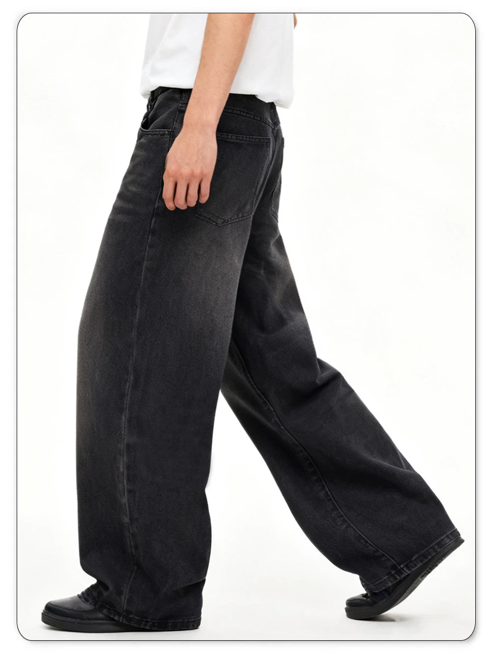 Calças jeans masculinas de quatro estações Versão coreana Calça casual para estudantes Retrô americano Cinza Preto Larga Solta Perna Reta Calça jeans folgada masculina