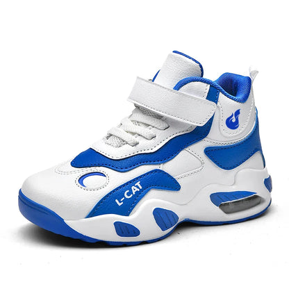 Children's High-top Basketball Shoes Anti-slip Basketball Combat Boots Boys Girls Outdoor Cushioned Sneakers Ankle Support Shoes
