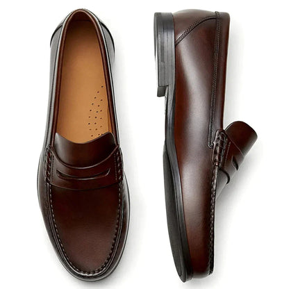 Vintage Calf Leather Loafers Breathable Slip on Moccasins Driving Designer Casual Cowhide Shoes for Men