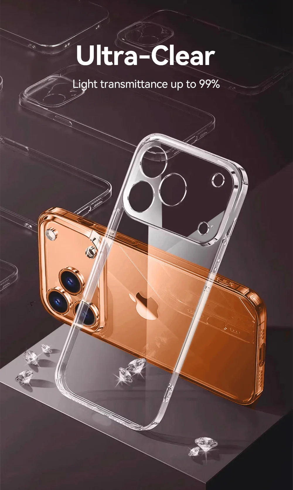 Clear Case For iPhone 17 Pro Max Anti-drop Transparent Cover Non-yellowing Shockproof Ultra Slim Cover Screen Protection