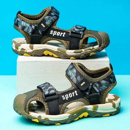 Camouflage Boy Sandals Kids Summer Shoes 2026 New Fashion Beach Outdoor Water Barefoot Shoes Sneaker Casual Sports Sandals
