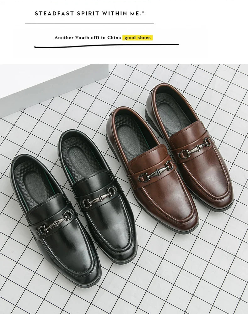 Classic Formal Leather Shoes Men Retro Party Social Office Leather Shoes Man Trend Men's Dress Shoes Casual Business Loafers Man