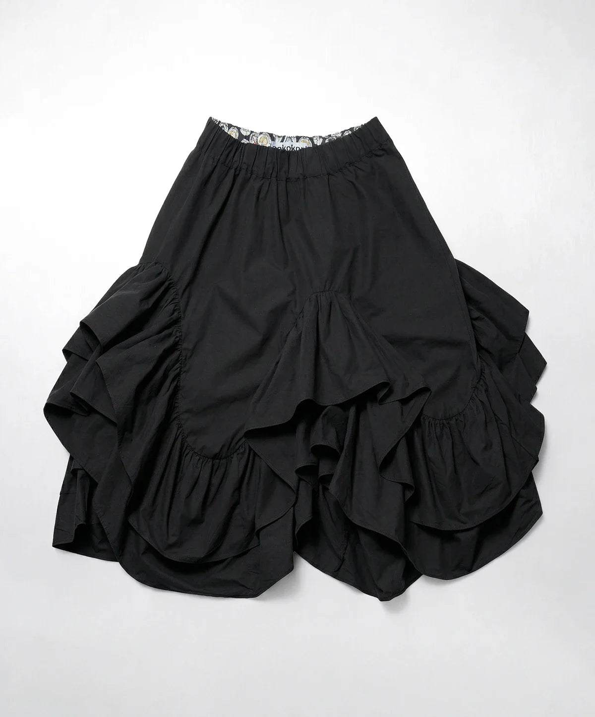 2026 Spring Forest High Waist Irregular Ruffle Edge Medium Long Dress Black Half Skirt Female 265401