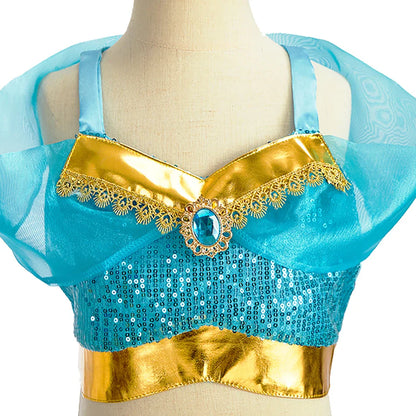 Baby Girl Christmas Party Arabian Costume Girls Aladdin Outfits Child Fancy Dress Sets Kids Halloween Jasmine Princess Dresses