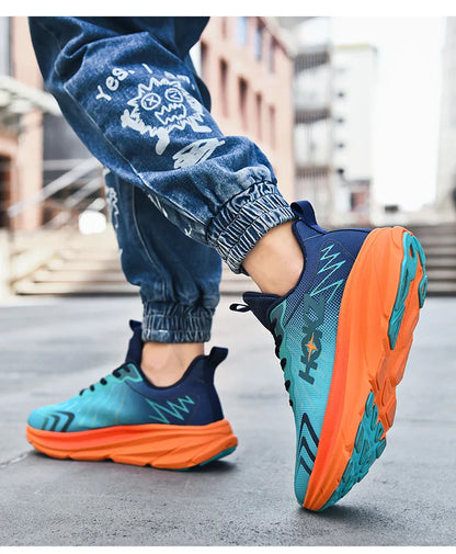 Tênis de Corrida Masculino com Placa de Carbono e Amortecimento de Ar, Tênis Esportivo Feminino Macio e Robusto, Sapatos Casuais para o Dia a Dia e Caminhada ao Ar Livre