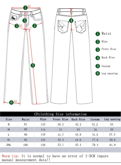 Men's White Baggy Machete Wide-Leg Jeans Daily Casual Denim Pants Solid Business Ladies' Balloon Pants High Street Men's Clothes
