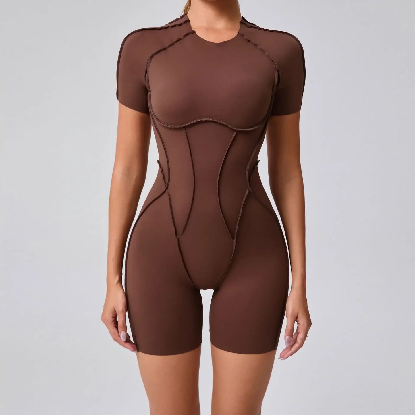 Women's High Elasticity Sports Bodysuit Kit Yoga Fitness Jumpsuit Open Back Hip-Lift Outdoors Gym Workout Sexy Fitness Outfit
