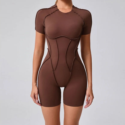 Women's High Elasticity Sports Bodysuit Kit Yoga Fitness Jumpsuit Open Back Hip-Lift Outdoors Gym Workout Sexy Fitness Outfit