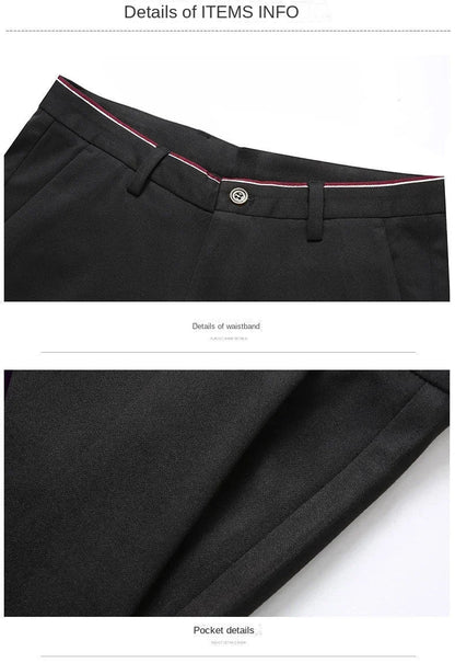 Casual Suit Pants Stretch Men's Dress Pants Black Navy Blue Suit Pants Straight Slim-Fit Business Formal Trousers Plus Size 40