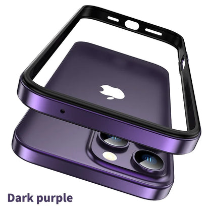 Titanium Metal Frame Bumper Shockproof Case for IPhone 17 Air 16 15 Pro Max Plus for Apple Solid Colour Protection Phone Cover