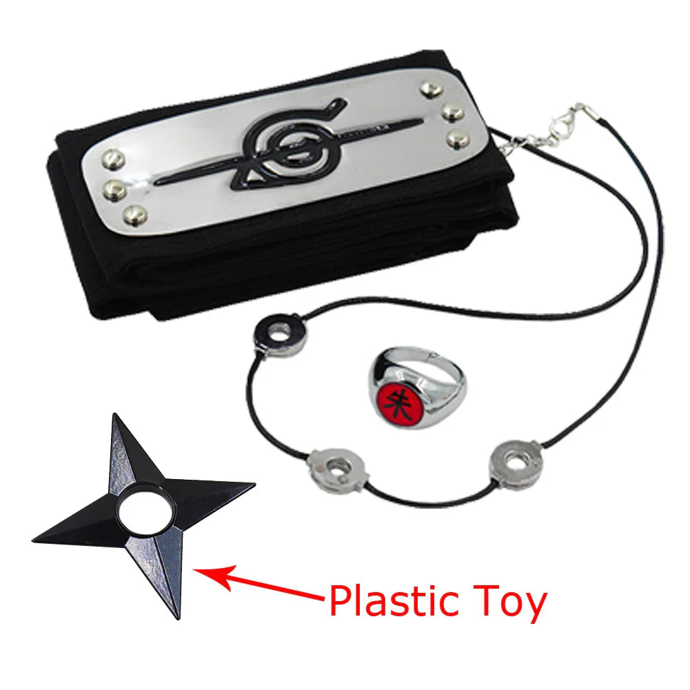 Uchiha Itachi Cloak for Kids Adult Long Black Robe Capes Halloween Carnival Cosplay Costume with Accessories